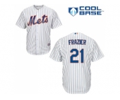 Youth New York Mets #21 Todd Frazier White(Blue Strip) Cool Base Stitched MLB Jersey