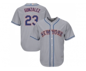 Youth New York Mets #23 Adrian Gonzalez Grey Cool Base Stitched MLB Jersey