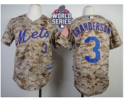 Youth New York Mets #3 Curtis Granderson Camo Alternate Cool Base W 2015 World Series Patch Stitched MLB Jersey