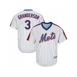 Youth New York Mets #3 Curtis Granderson White(Blue Strip) Alternate Cool Base Stitched MLB Jersey