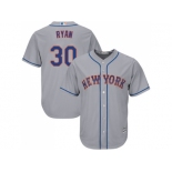 Youth New York Mets #30 Nolan Ryan Grey Cool Base Stitched MLB Jersey