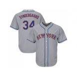 Youth New York Mets #34 Noah Syndergaard Grey Cool Base Stitched MLB Jersey