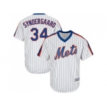 Youth New York Mets #34 Noah Syndergaard White(Blue Strip) Alternate Cool Base Stitched MLB Jersey