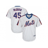 Youth New York Mets #45 Tug McGraw White(Blue Strip) Alternate Cool Base Stitched MLB Jersey