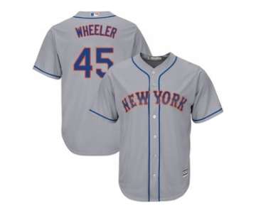 Youth New York Mets #45 Zack Wheeler Grey Cool Base Stitched MLB Jersey