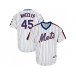 Youth New York Mets #45 Zack Wheeler White(Blue Strip) Alternate Cool Base Stitched MLB Jersey