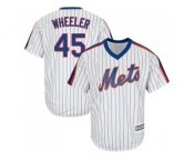 Youth New York Mets #45 Zack Wheeler White(Blue Strip) Alternate Cool Base Stitched MLB Jersey