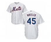 Youth New York Mets #45 Zack Wheeler White(Blue Strip) Cool Base Stitched MLB Jersey