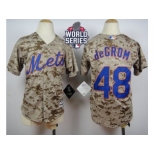 Youth New York Mets #48 Jacob DeGrom Camo Alternate Cool Base W 2015 World Series Patch Stitched MLB Jersey