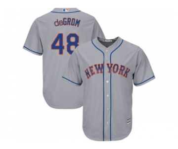 Youth New York Mets #48 Jacob DeGrom Grey Cool Base Stitched MLB Jersey