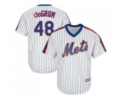 Youth New York Mets #48 Jacob DeGrom White(Blue Strip) Alternate Cool Base Stitched MLB Jersey