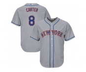 Youth New York Mets #8 Gary Carter Grey Cool Base Stitched MLB Jersey