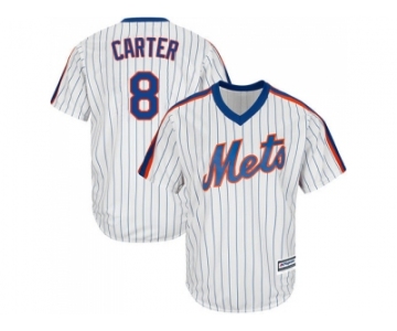 Youth New York Mets #8 Gary Carter White(Blue Strip) Alternate Cool Base Stitched MLB Jersey