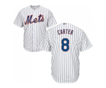 Youth New York Mets #8 Gary Carter White(Blue Strip) Cool Base Stitched MLB Jersey