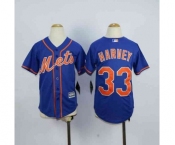 youth mlb jerseys new york mets #33 harvey blue[number orange]