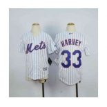 youth mlb jerseys new york mets #33 harvey white(blue stripe)