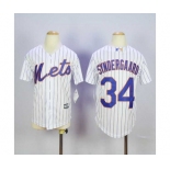 youth mlb jerseys new york mets #34 syndergaard white(blue strip)[syndergaard]