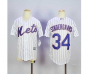 youth mlb jerseys new york mets #34 syndergaard white(blue strip)[syndergaard]