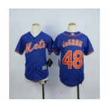 youth mlb jerseys new york mets #48 degrom blue[number orange]