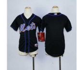 youth mlb jerseys new york mets blank black