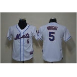 youth mlb new york mets #5 david wright white