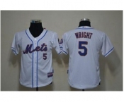 youth mlb new york mets #5 david wright white