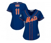 Wome Majestic New York Mets #11 Norichika Aoki Authentic Royal Blue Alternate Home Cool Base MLB Jersey