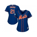 Women New York Mets #21 Todd Frazier Blue Alternate Stitched MLB Jersey