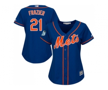 Women New York Mets #21 Todd Frazier Blue Alternate Stitched MLB Jersey