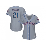 Women New York Mets #21 Todd Frazier Grey Road Stitched MLB Jersey