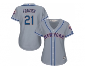 Women New York Mets #21 Todd Frazier Grey Road Stitched MLB Jersey