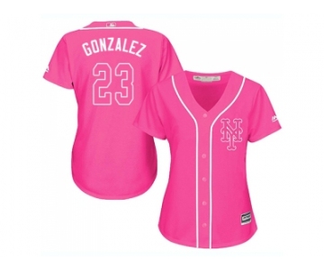 Women New York Mets #23 Adrian Gonzalez Pink Fashion Stitched MLB Jersey