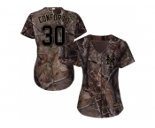 Women New York Mets #30 Michael Conforto Camo Realtree Collection Cool Base Stitched MLB Jersey