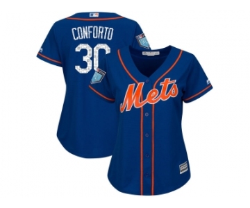 Women New York Mets #30 Michael Conforto Majestic Royal 2018 Spring Training Cool Base Player Jersey