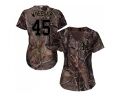 Women New York Mets #45 Zack Wheeler Camo Realtree Collection Cool Base Stitched MLB Jersey