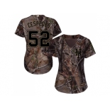 Women New York Mets #52 Yoenis Cespedes Camo Realtree Collection Cool Base Stitched MLB Jersey