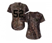 Women New York Mets #52 Yoenis Cespedes Camo Realtree Collection Cool Base Stitched MLB Jersey