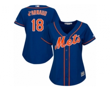 Women's Majestic New York Mets #18 Travis d'Arnaud Authentic Royal Blue Alternate Home Cool Base MLB Jersey