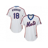 Women's Majestic New York Mets #18 Travis d'Arnaud Replica White Alternate Cool Base MLB Jersey