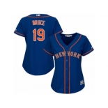 Women's Majestic New York Mets #19 Jay Bruce Authentic Royal Blue Alternate Road Cool Base MLB Jersey