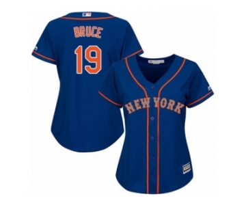 Women's Majestic New York Mets #19 Jay Bruce Authentic Royal Blue Alternate Road Cool Base MLB Jersey