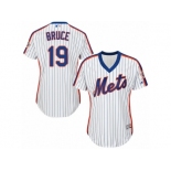 Women's Majestic New York Mets #19 Jay Bruce Authentic White Alternate Cool Base MLB Jersey