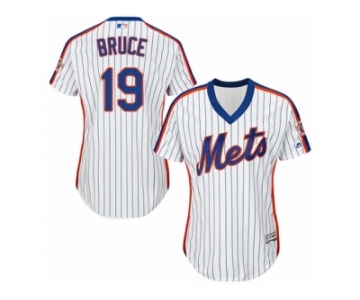 Women's Majestic New York Mets #19 Jay Bruce Authentic White Alternate Cool Base MLB Jersey