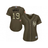 Women's Majestic New York Mets #19 Jay Bruce Replica Green Salute to Service MLB Jersey