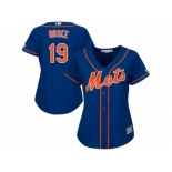 Women's Majestic New York Mets #19 Jay Bruce Replica Royal Blue Alternate Home Cool Base MLB Jersey