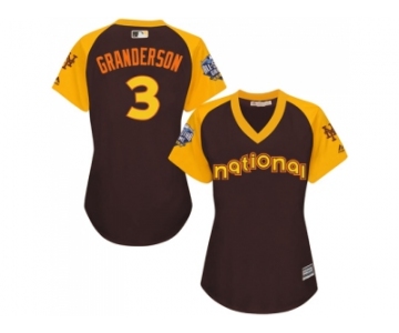 Women's Majestic New York Mets #3 Curtis Granderson Authentic Brown 2016 All-Star National League BP Cool Base MLB Jersey