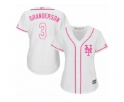 Women's Majestic New York Mets #3 Curtis Granderson Authentic White Fashion Cool Base MLB Jersey