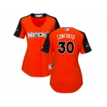 Women's Majestic New York Mets #30 Michael Conforto Replica Orange National League 2017 MLB All-Star MLB Jersey