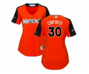 Women's Majestic New York Mets #30 Michael Conforto Replica Orange National League 2017 MLB All-Star MLB Jersey