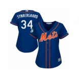 Women's Majestic New York Mets #34 Noah Syndergaard Authentic Royal Blue 2017 Spring Training Cool Base MLB Jersey